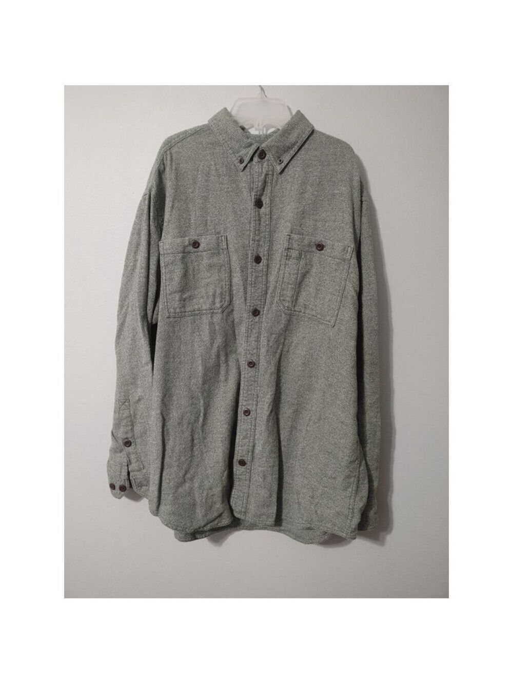 Men's Duluth Trading Co Kennesaw Green Relaxed Fit Casual Button Down Shirt L